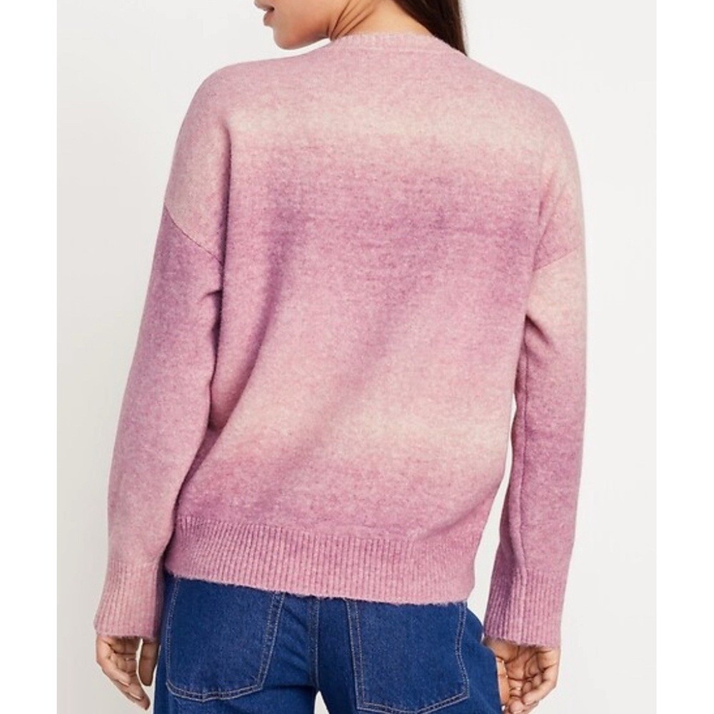 Old Navy Women XXL Tall Pullover Sweater Wool Blend Pink Ombré Crew Neck #44 - Picture 1 of 8